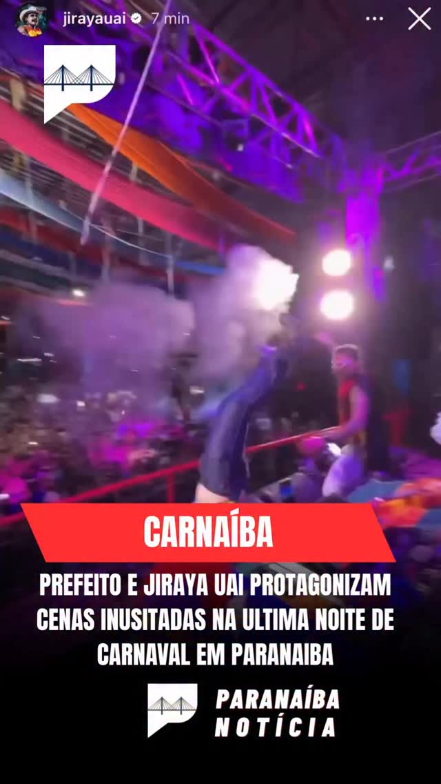  prefeito de Paranaíba MAYCOL Queiroz protagonizaram cenas engraçadas no show de encerramento do carnaíba