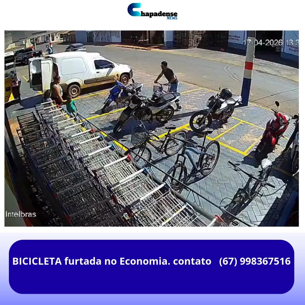  bicicleta foi furtada - Supermercado Economia.