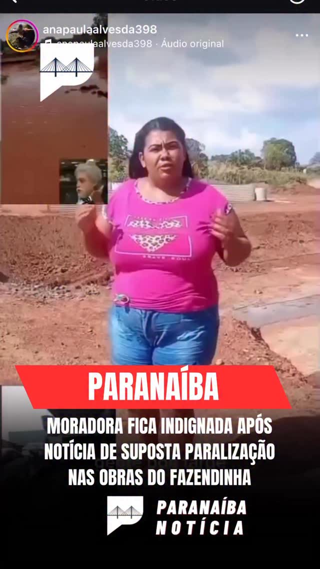  Moradora de Paranaíba se manifesta após o Ministério Público recomendar a paralisação das obras de canalização do Córrego Fazendinha por irregularidades ambientais.