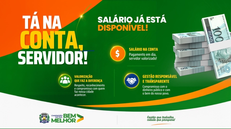 Folha de julho movimenta R$ 13,5 milhões e impulsiona economia de Chapadão do Sul
