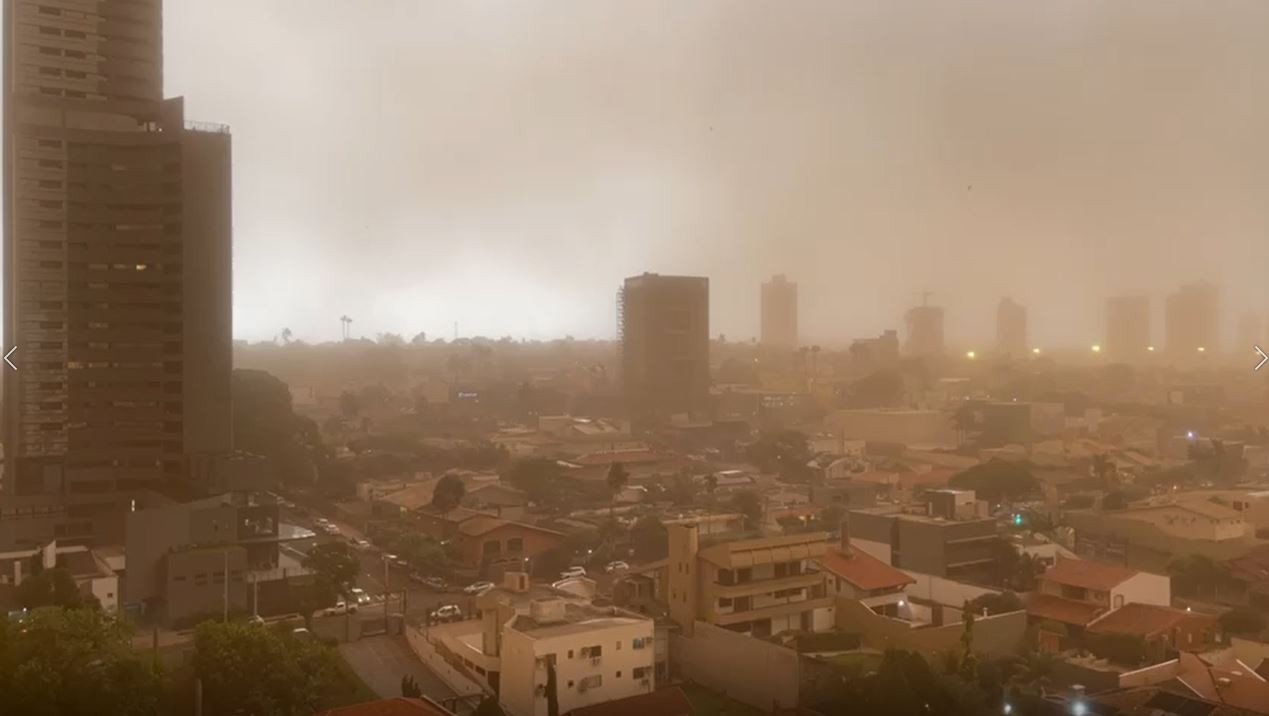 Alerta de vendaval de até 100 km/h coloca Campo Grande sob perigo